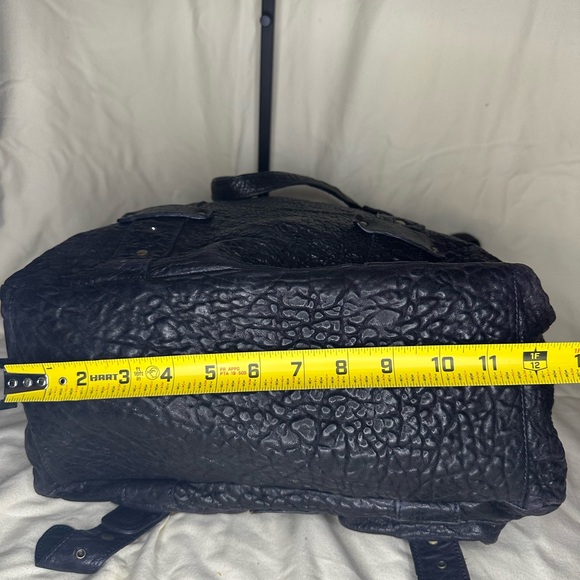 XL Deep Purple Leather Shoulder Bag with Brass Hardware - Picture 6 of 10